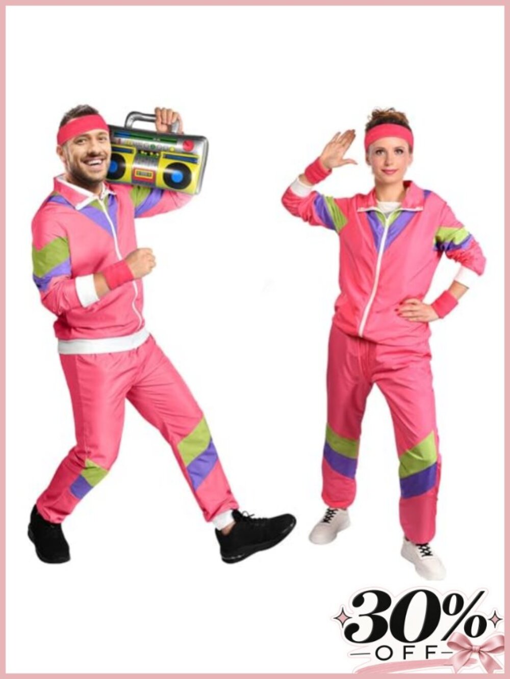 AOMIG 80s 90s Outfit Tracksuit Retro Hip Hop Disco Track Suit Costumes